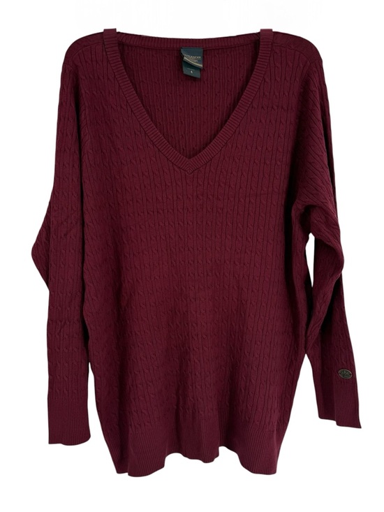 torrid Sweaters - Outlander Torrid Cable Knit Sweater Women’s Size 4X Burgundy Maroon V Neck